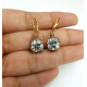 Old European Cut Drop Earrings 925 SS Handmade Simulated Diamond Estate Jewelry