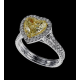 3ct Yellow Heart Proposal Ring For Her 925 Sterling Silver CZ Pave Set Jewelry