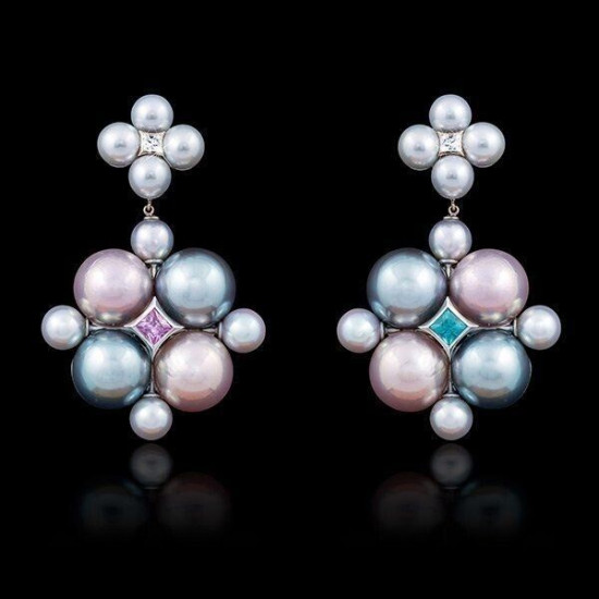 Freshwater Cultured Pearl Earring 925 Fine Silver Handmade Cocktail Luxe Jewelry