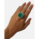 Green Cushion Inclusion Stone Solitaire Ring 925 Sterling Silver Women Jewelry