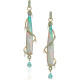 Opal Earrings Brioliette Yellow Gold Plated CZ Aqua Statement Jewelry for Women