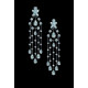 Dangle Earrings Sterling Silver Chandelier 925 Pear Shape Blue Round CZ ADASTRA