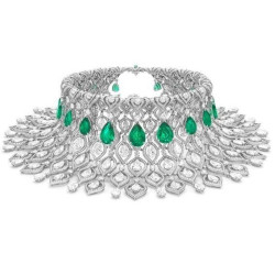 Syn Emerald Staement Choker Necklace For Wedding Bridal Huge CZ Jewelry 925 SS