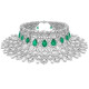 Syn Emerald Staement Choker Necklace For Wedding Bridal Huge CZ Jewelry 925 SS