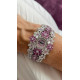 CZ Flower Women Wrist Watch Handmade Designer High Jewelry 925 Sterling Silver