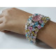 Multicolored gemstone watch jewelry bracelet style celebrity inspired 925 cz